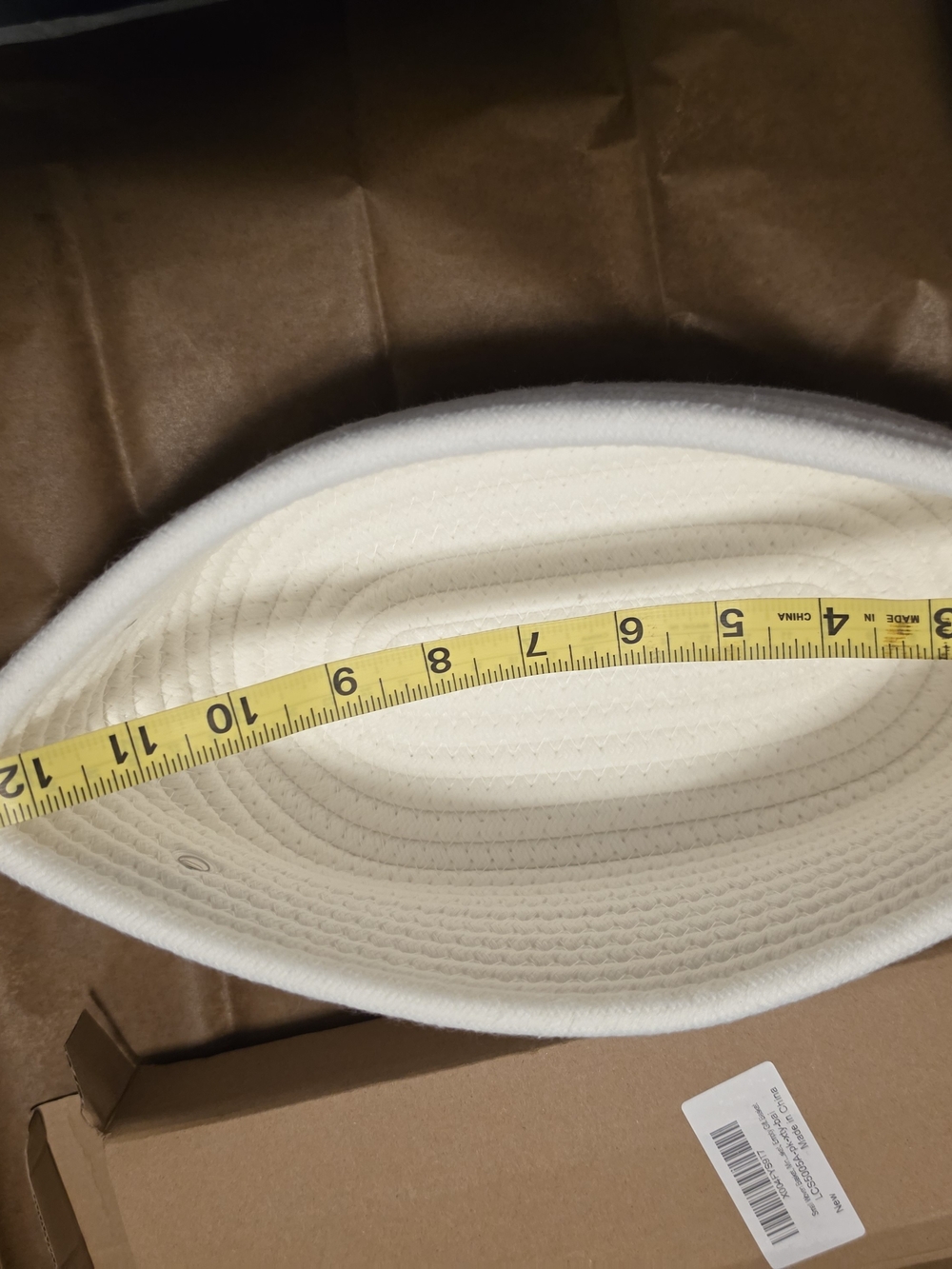 White Braided Rope Bucket With Small Handles - Picture 6 of 10